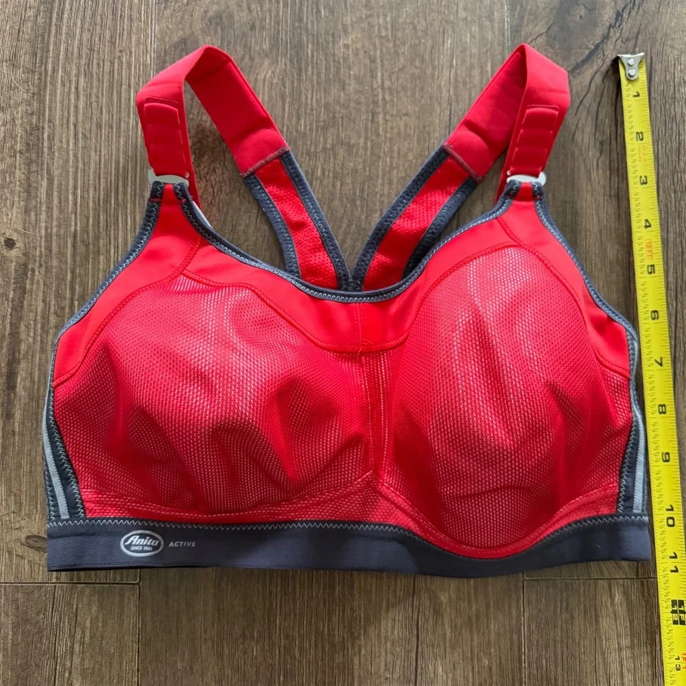 Anita Active C Hammer Momentum Pro Sports‎ Bra Red Mesh Boxing Wireless Gym